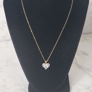 GOLDTONE Crystal Heart Pendant Necklace